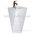 Free Standing Luxury Ceramic Diamond Pedestal Wash Basin